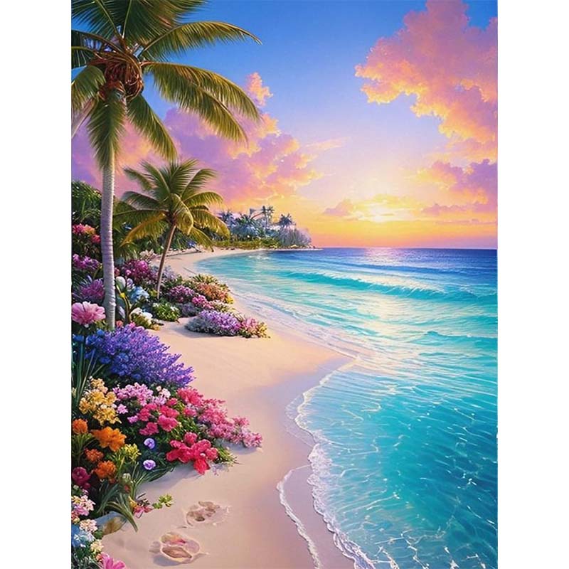 Diamond Painting-Tropisches Paradies am Strand