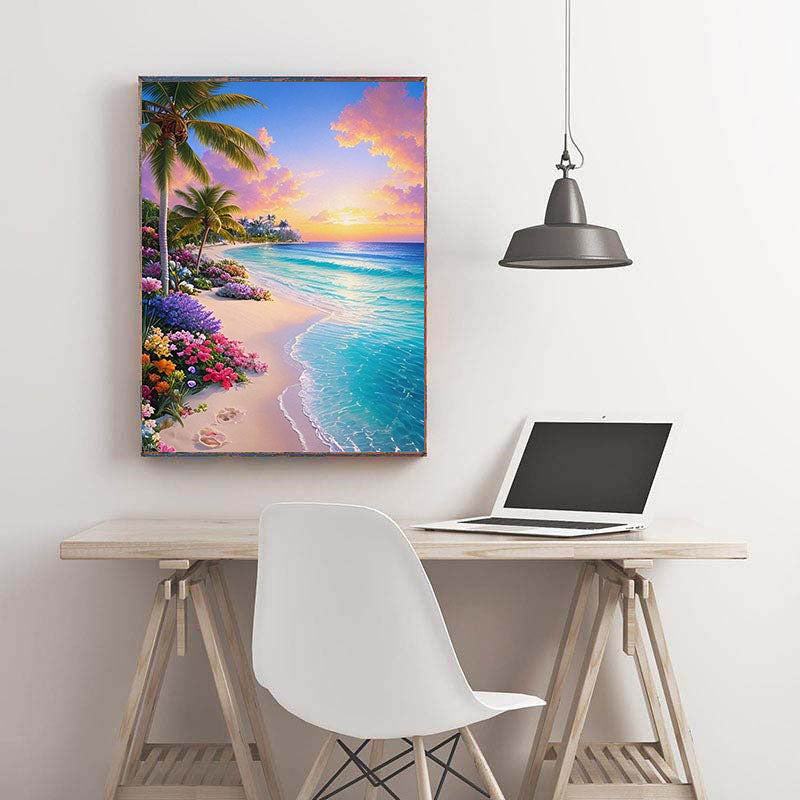 Diamond Painting-Tropisches Paradies am Strand