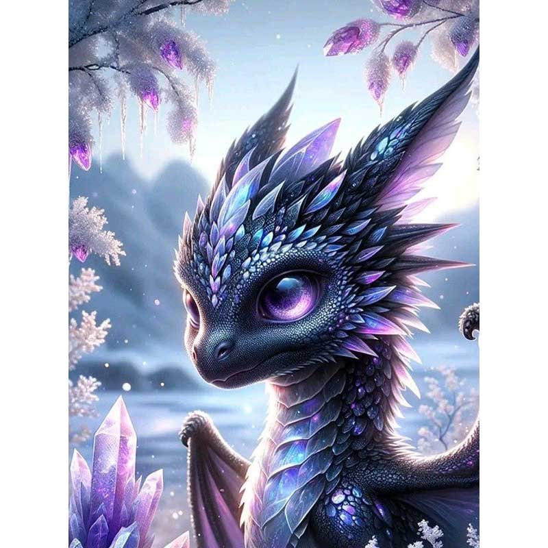 AB Diamond Painting-Schwarzer Kristalldrache