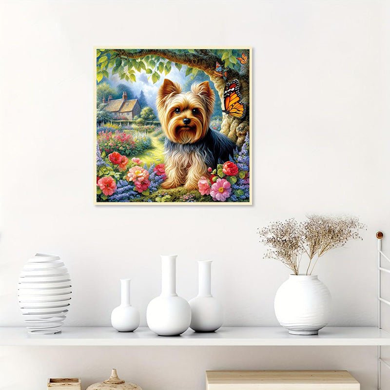 AB Diamond Painting-Welpe unter Baum