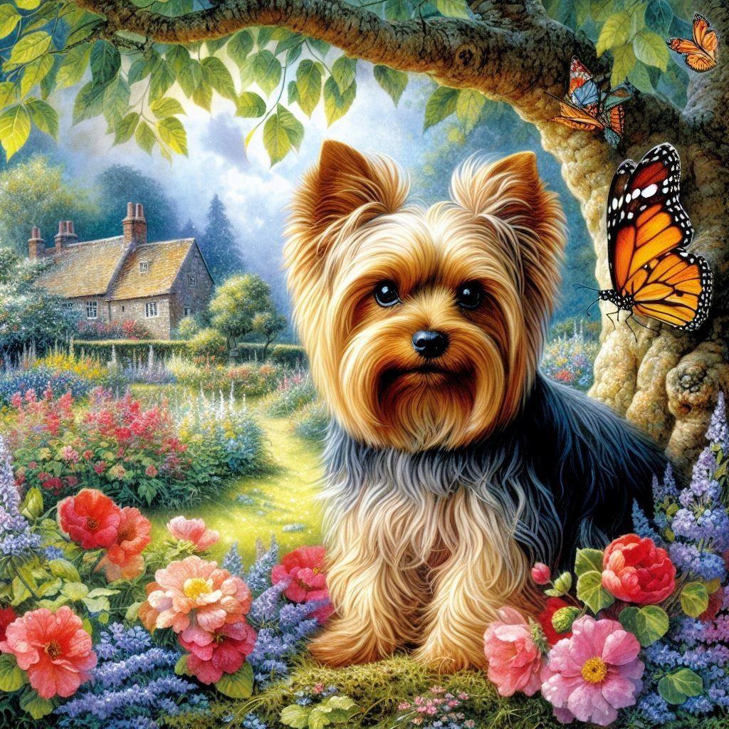 AB Diamond Painting-Welpe unter Baum - Jetzt bei diamondspainting kaufen