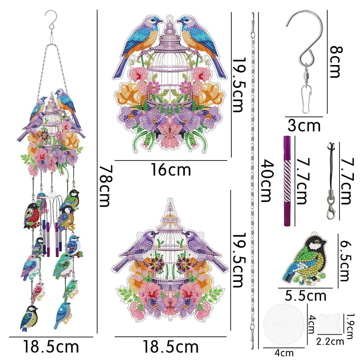 Accessoires-Hängende Windspiele (Vogel) - Jetzt bei diamondspainting kaufen