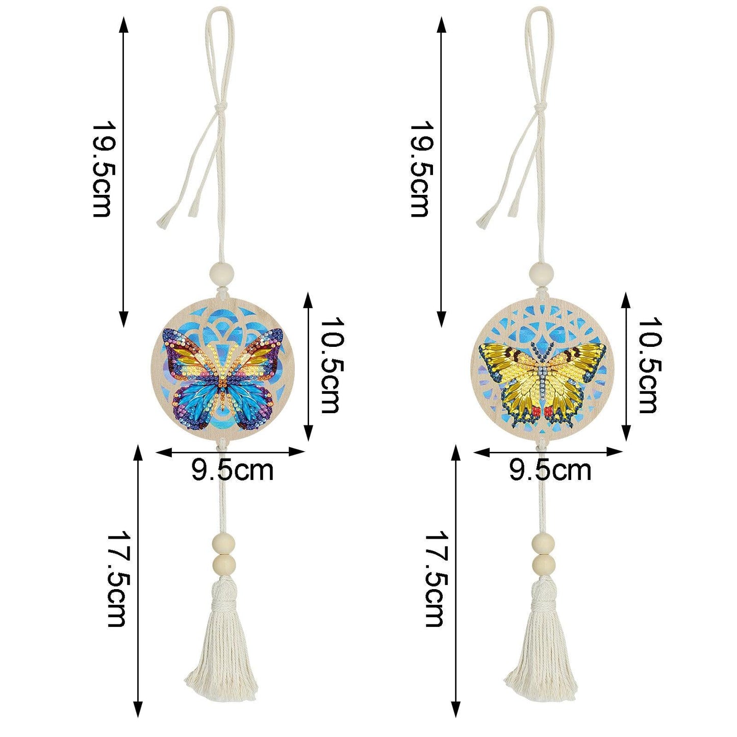 Accessoires- Wanddekoration, zweiteiliges Set(Blauer und gelber Schmetterling) - Jetzt bei diamondspainting kaufen
