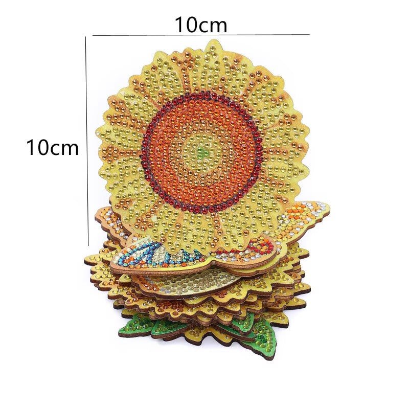 Diamond Painting-10X Sonnenblumen Untersetzer