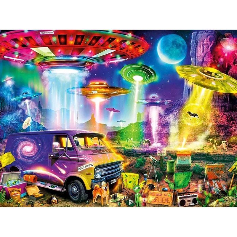 Diamond Painting-Außerirdische Invasion