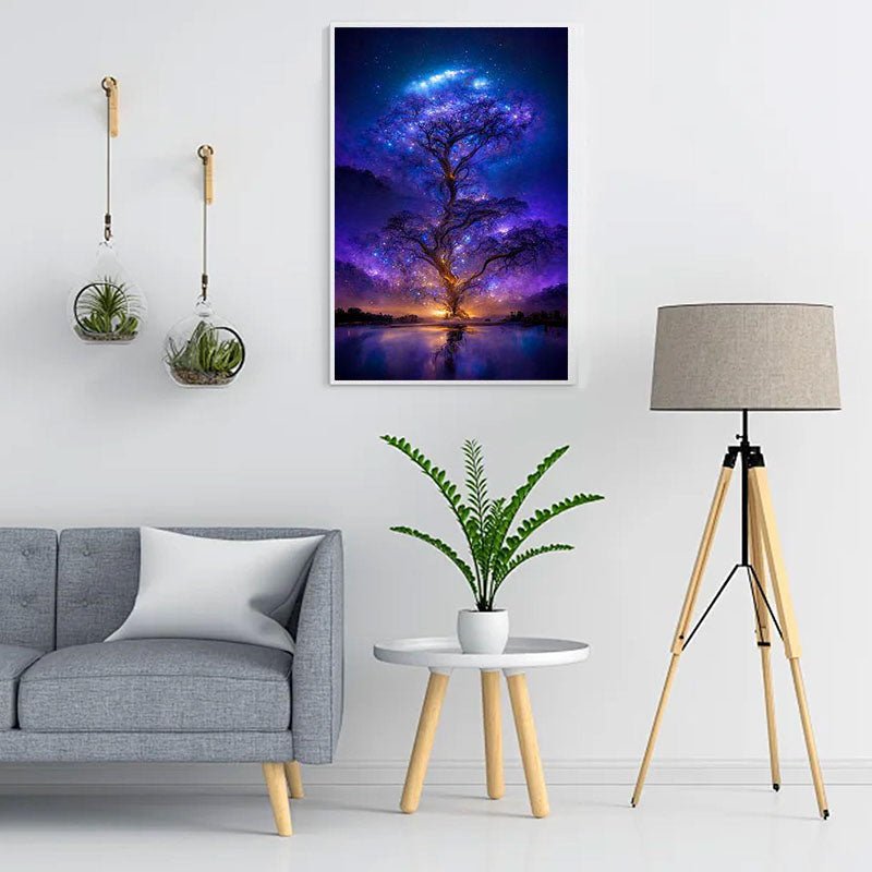 Diamond Painting-Baum im Mondlicht