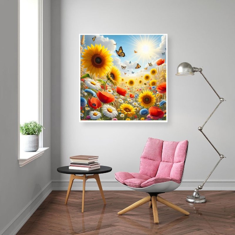 Diamond Painting-Blühende Felder im Sonnenlicht