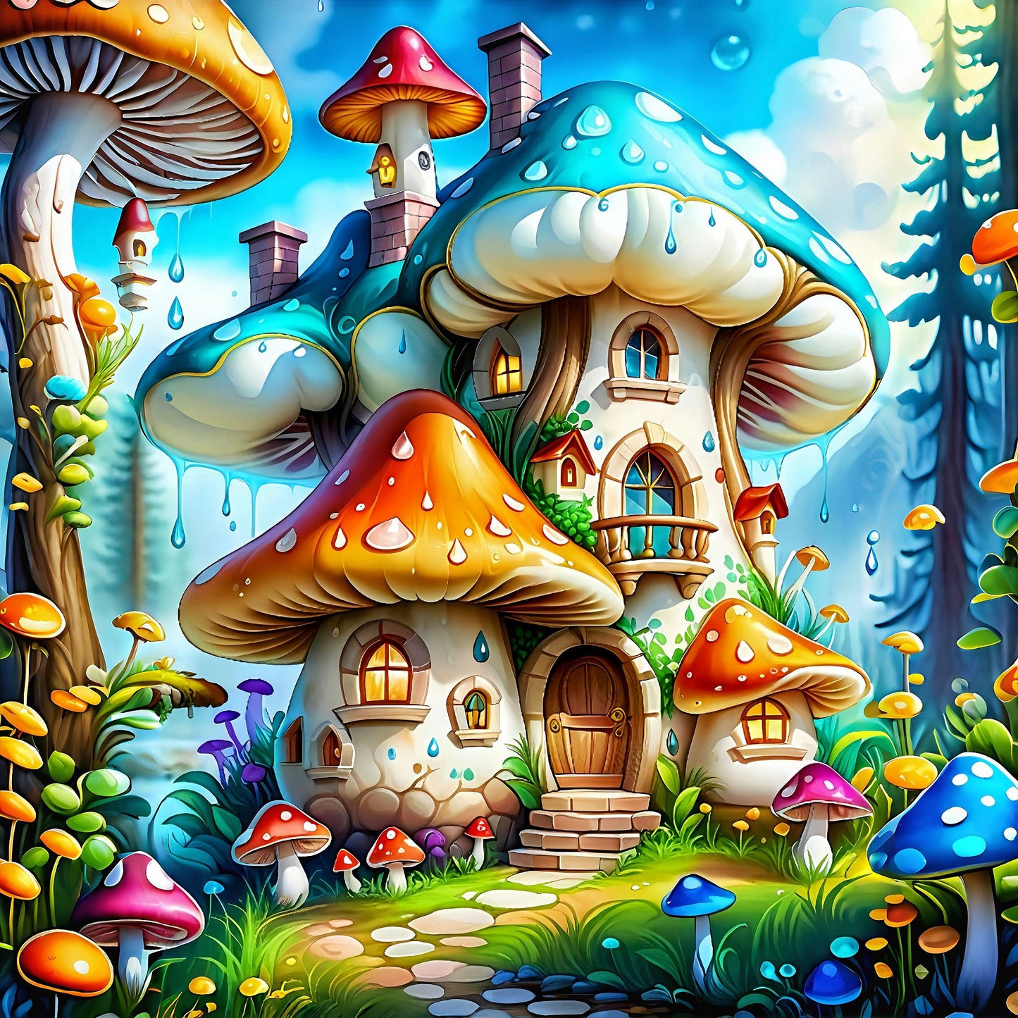 Diamond Painting-Buntes Pilzhaus - Jetzt bei diamondspainting kaufen