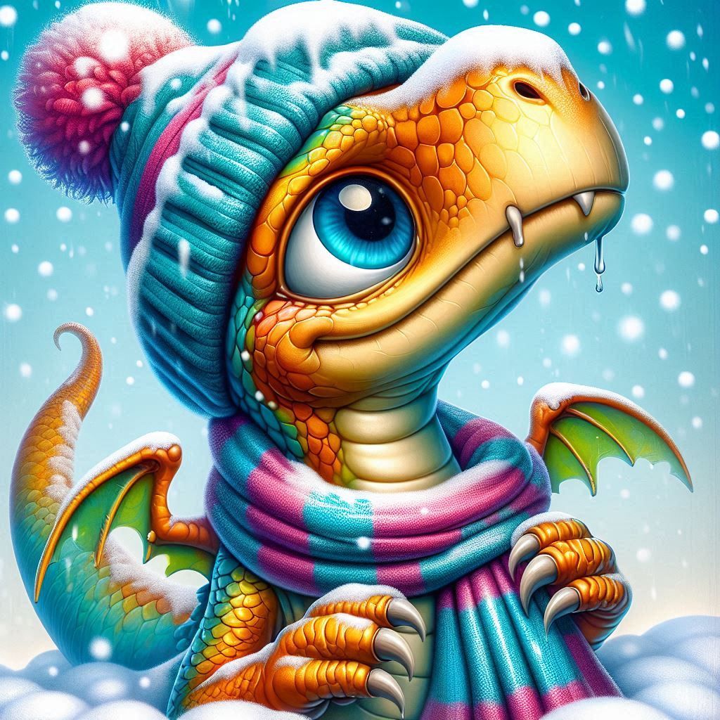 Diamond Painting-Drache mit einem Hut - Jetzt bei diamondspainting kaufen