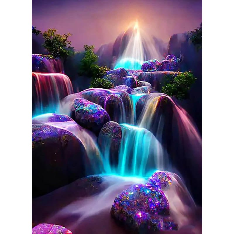 Diamond Painting-Fantasiefluss des Lichts