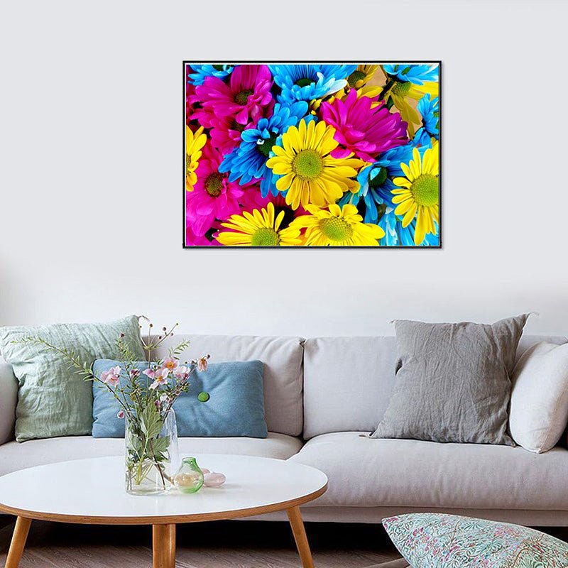 Diamond Painting-Farbenfrohe Margeritenpracht