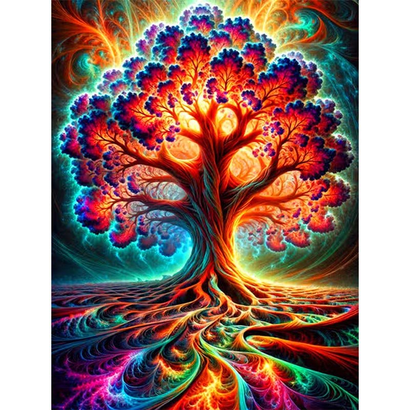 Diamond Painting-Farbenfroher Baum
