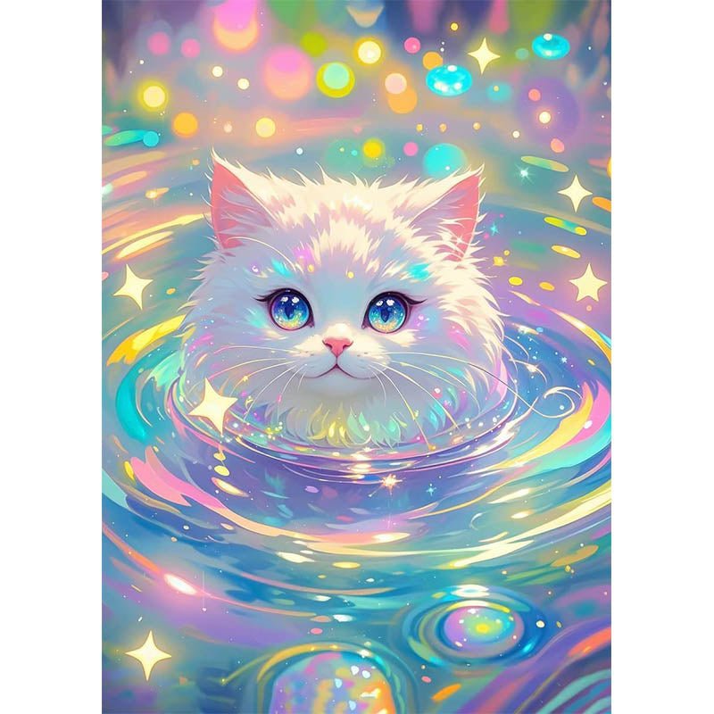 Diamond Painting-Funkelnde Katzenfee