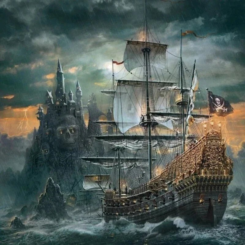 Diamond Painting-Geisterschiff der Schatten