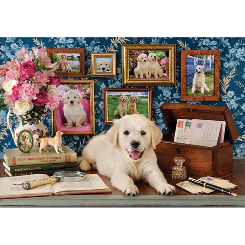 Diamond Painting-Golden Retriever Liebe