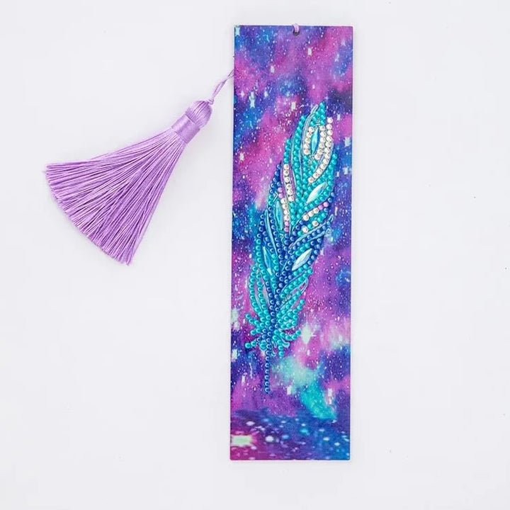 Diamond Painting-Lesezeichen mit blauer Feder - Jetzt bei diamondspainting kaufen