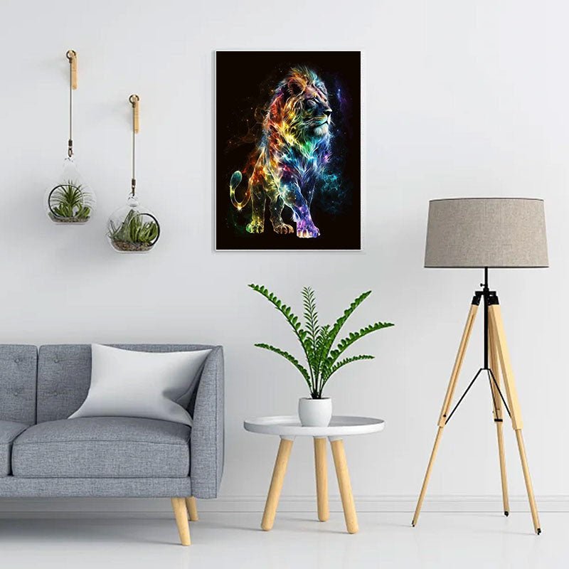 Diamond Painting-Leuchtender Löwe
