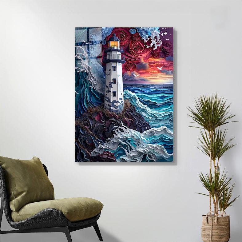 Diamond Painting-Leuchtturm am Sturm