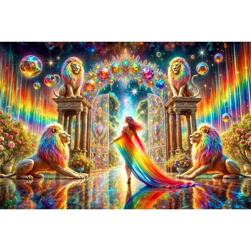 Diamond Painting-Löwe und Königin