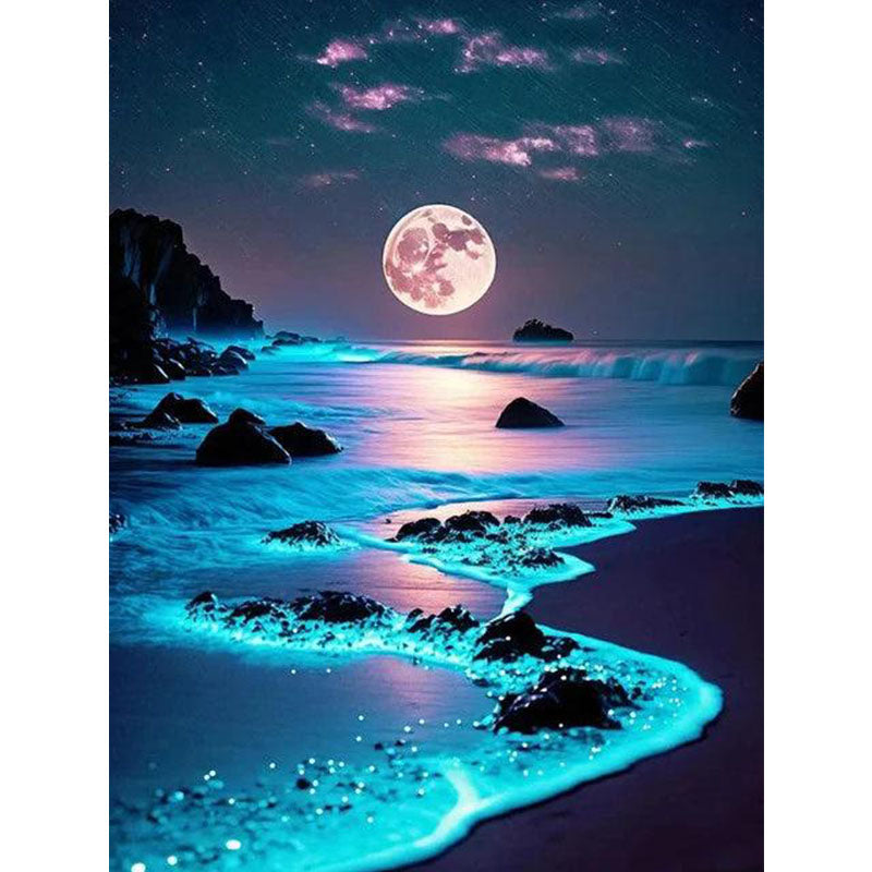 Diamond Painting-Nachtstrand