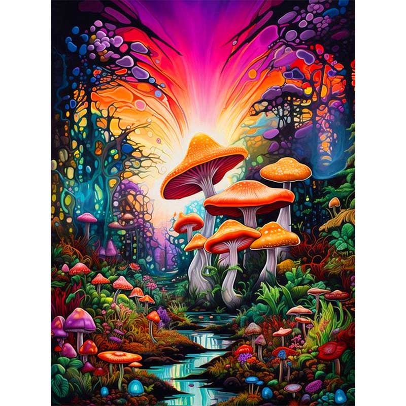 Diamond Painting-Pilzwald