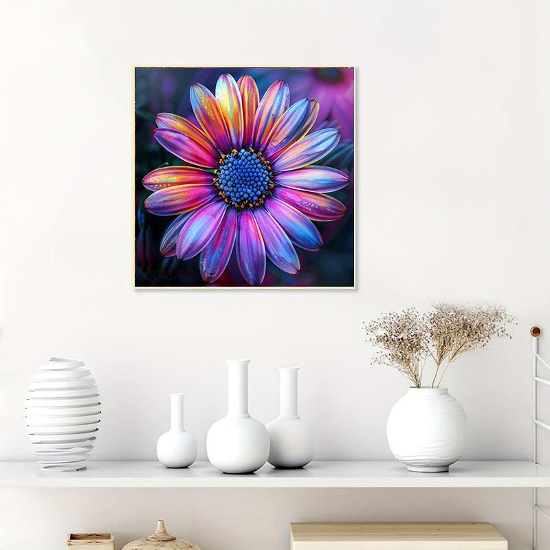 Diamond Painting-Rosa-blau Blumen