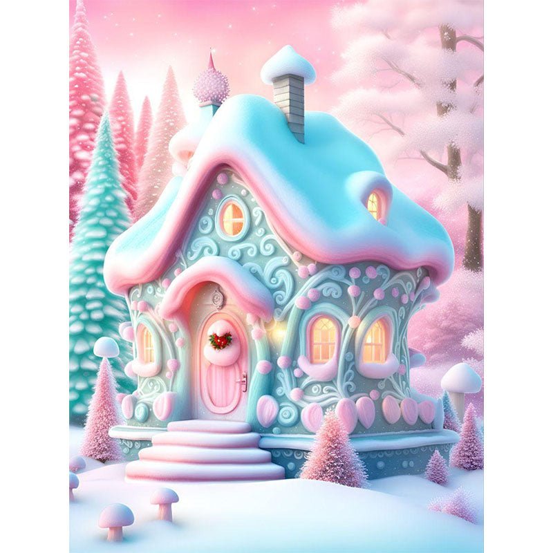 Diamond Painting-Rosa Hütte