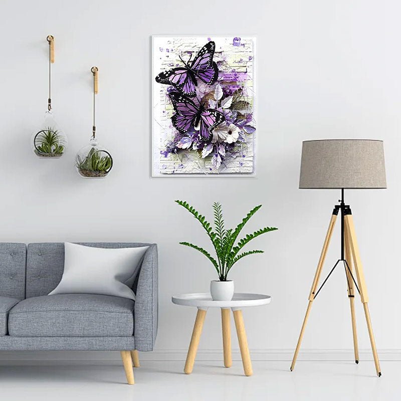 Diamond Painting-Schmetterling an der Wand