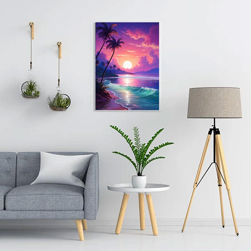 Diamond Painting-Sonnenuntergang am Strand