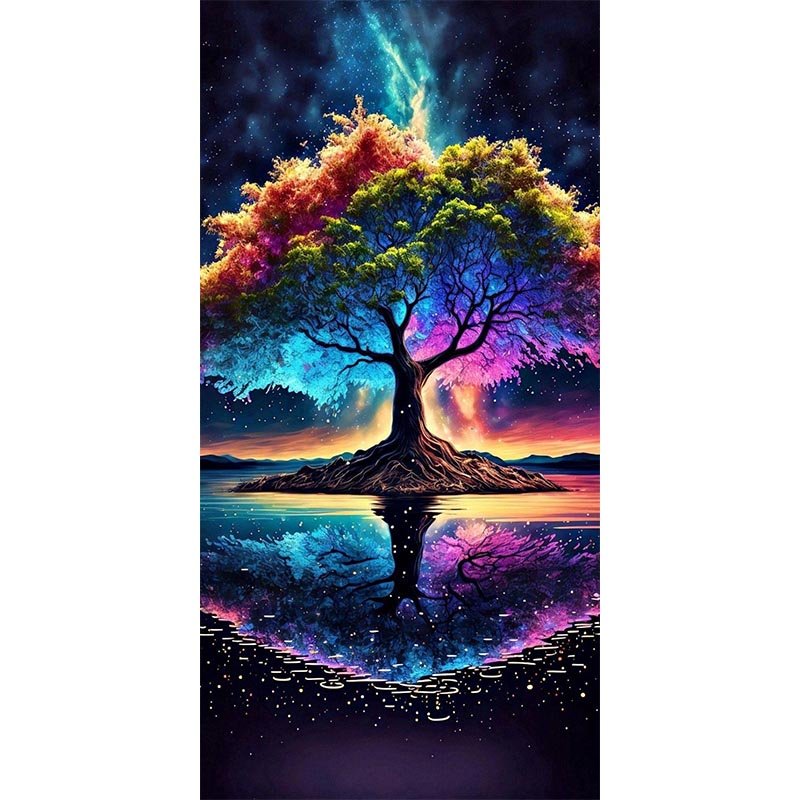 Diamond Painting-Spiegelung im See