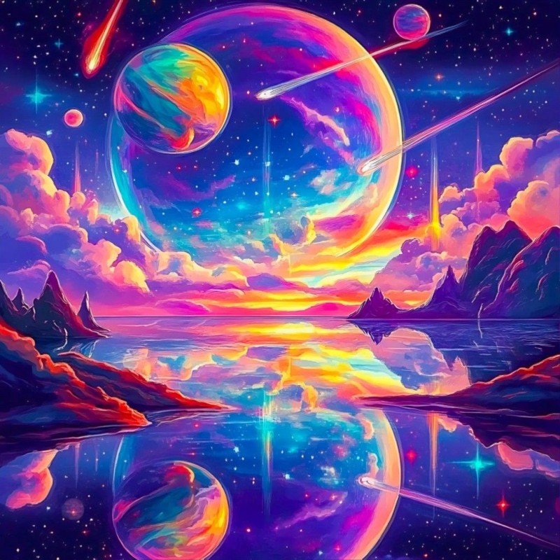 Diamond Painting-Sternenhimmel im Farbenrausch
