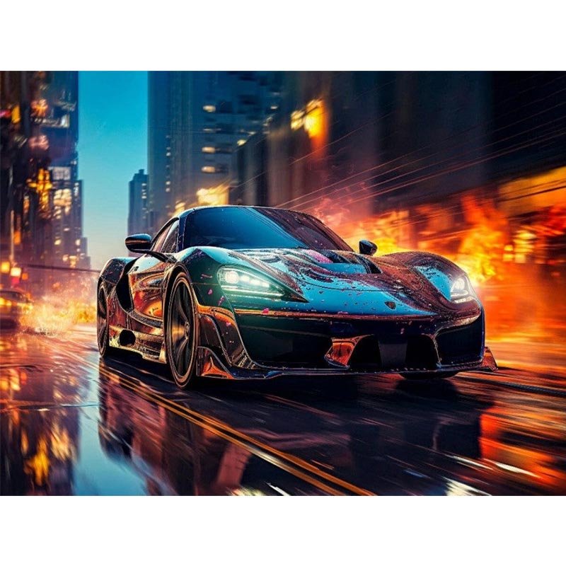 Diamond Painting-Street Racer in der Großstadt