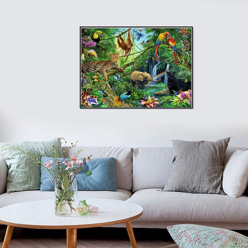 Diamond Painting-Tierparadies im Regenwald
