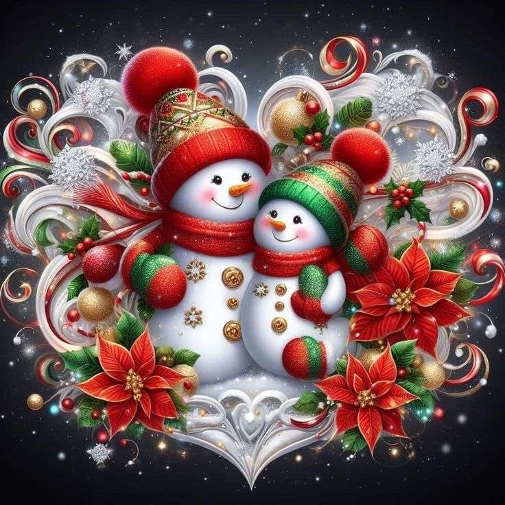 Diamond Painting-Weihnachtsschneemann-Brüder - Jetzt bei diamondspainting kaufen