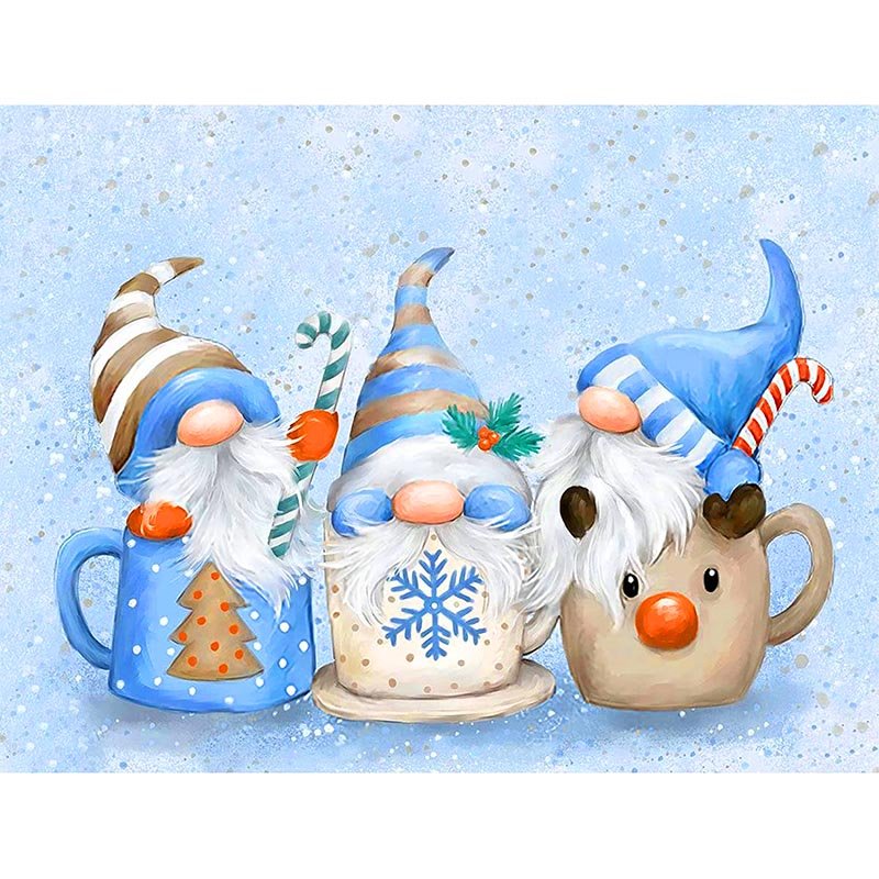 Diamond Painting-Winterwichtel in Tassen