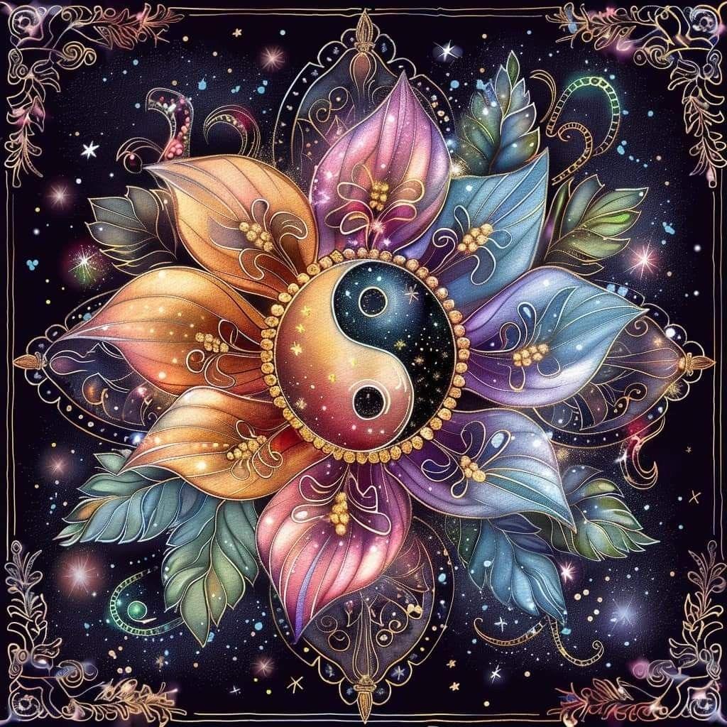 Diamond Painting-Yin-Yang-Lotus - Jetzt bei diamondspainting kaufen
