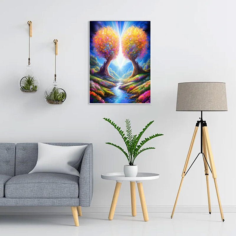 Diamond Painting-Zwei Bäume