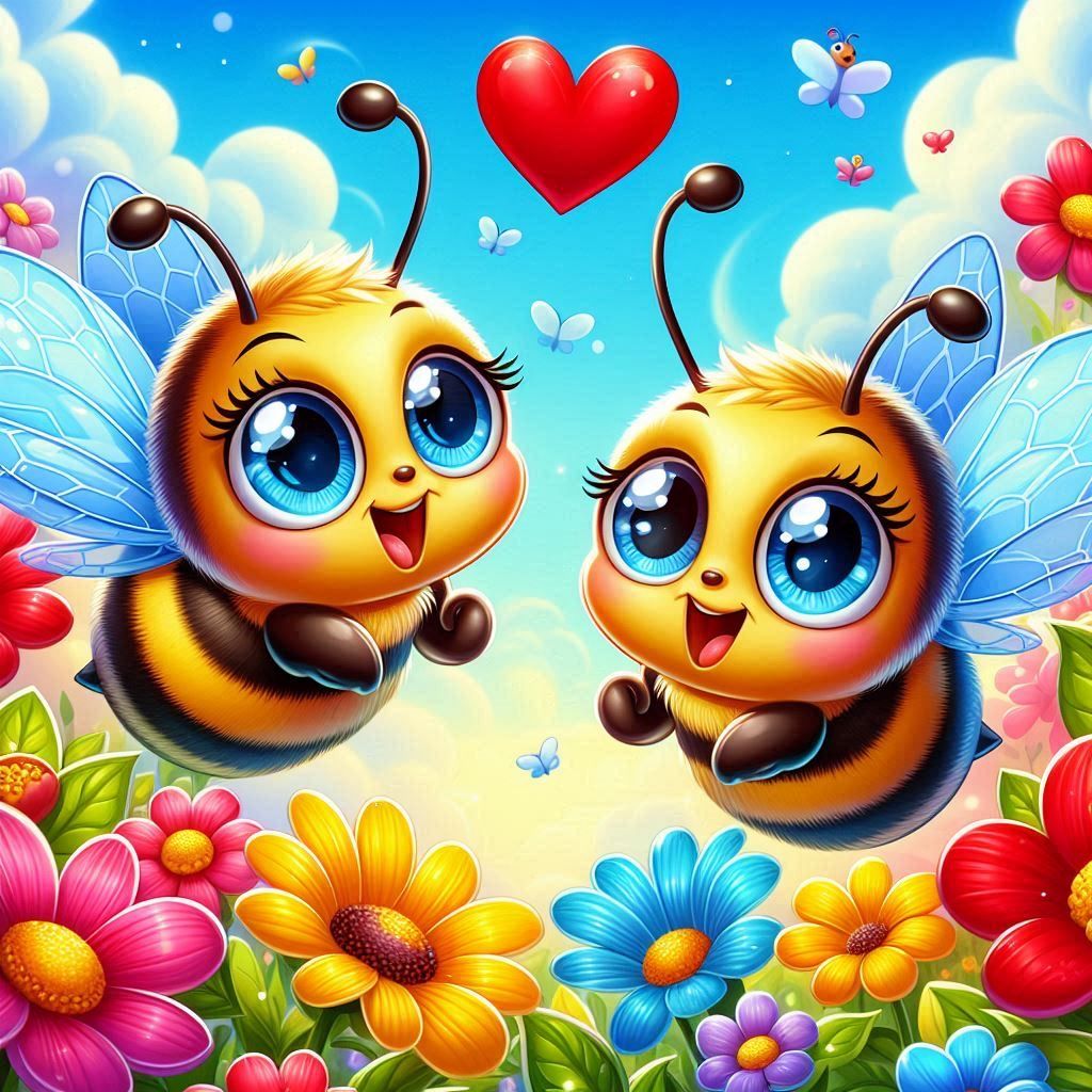 Diamond Painting-Zwei Liebende Bienen - Jetzt bei diamondspainting kaufen