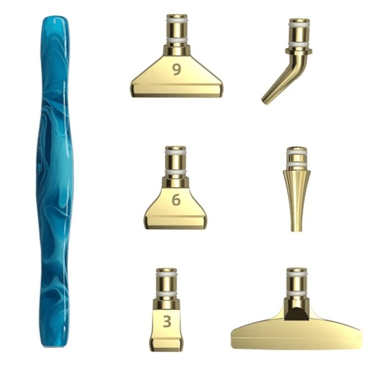 Ergonomischer Stift mit 6 Metall Aufsätzen - Diamond Painting - Jetzt bei diamondspainting kaufen