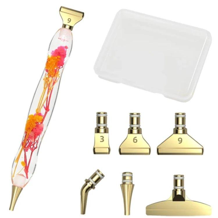 Stift mit Blumen + 6 Metall Aufsätzen - Jetzt bei diamondspainting kaufen
