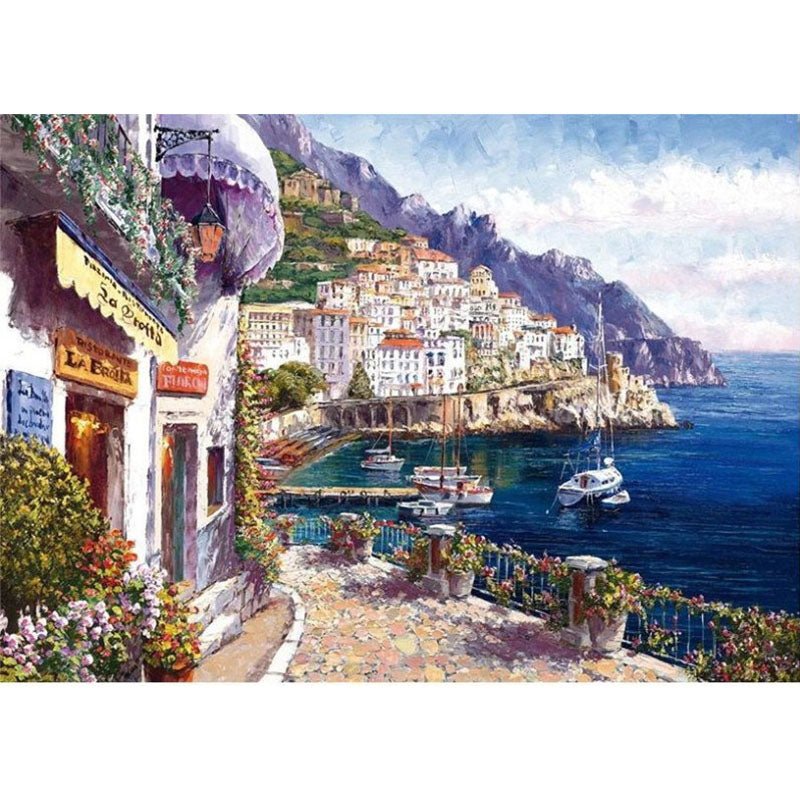 Voll AB Diamond Painting-Küstenromantik in Amalfi