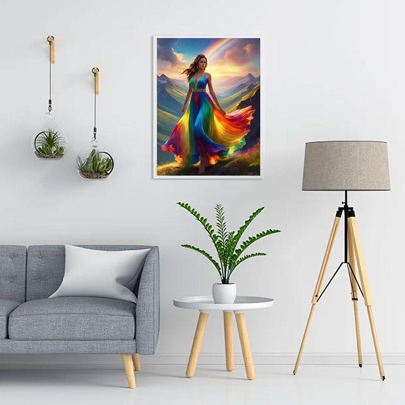 Voll AB Diamond Painting-Regenbogen-Göttin