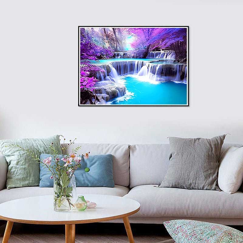 Voll AB Diamond Painting-Traumhafte Natur mit Wasserfall