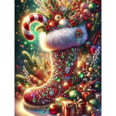 Diamond Painting-Weihnachtsstiefel voller Glanz