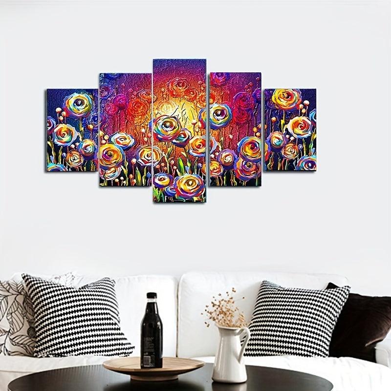 5 Paneele Diamond Painting-Blumen - Jetzt bei diamondspainting kaufen