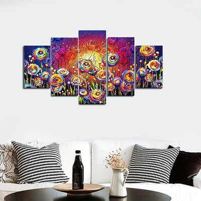 5 Paneele Diamond Painting-Blumen - Jetzt bei diamondspainting kaufen
