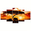 5 Paneele Diamond Painting-Elefanten unter dem Sonnenuntergang - Jetzt bei diamondspainting kaufen