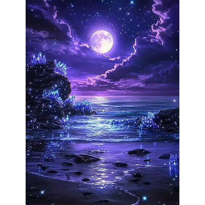 Diamond Painting-Mondlicht über dem Kristallmeer