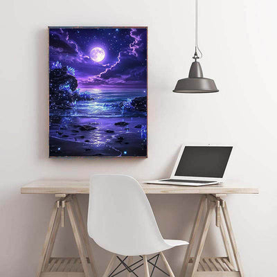 Diamond Painting-Mondlicht über dem Kristallmeer