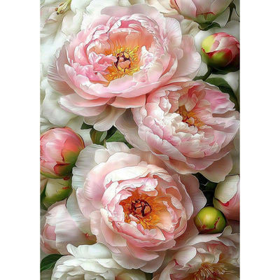 Diamond Painting-Blühende Pfingstrosenpracht
